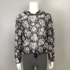 Divided H&M Floral Knit Hoodie